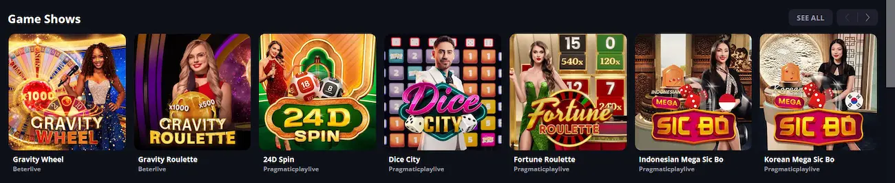 LuckyElf live game show casino entertainment